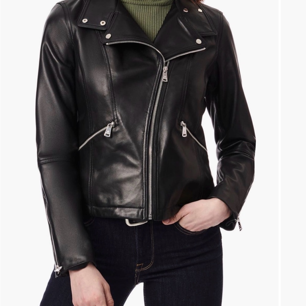 Bernardo Black Leather Moto Jacket